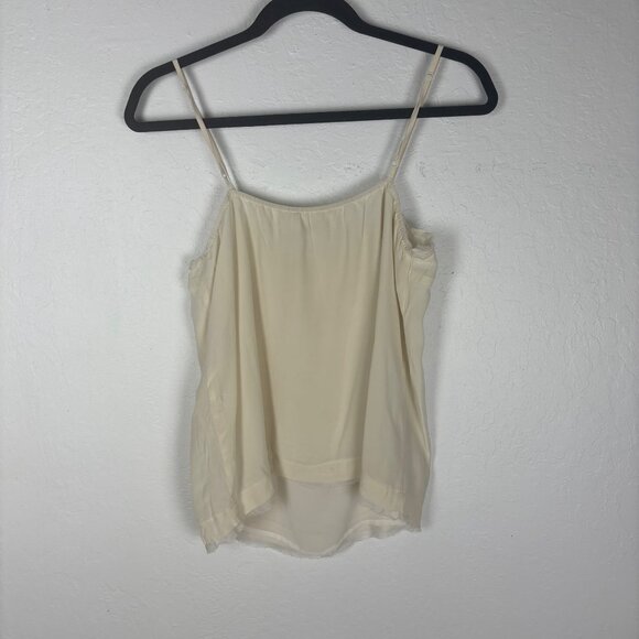 M.M. Couture M Beaded Silk Camisole Top Y2K Layering Cream White - Picture 5 of 5